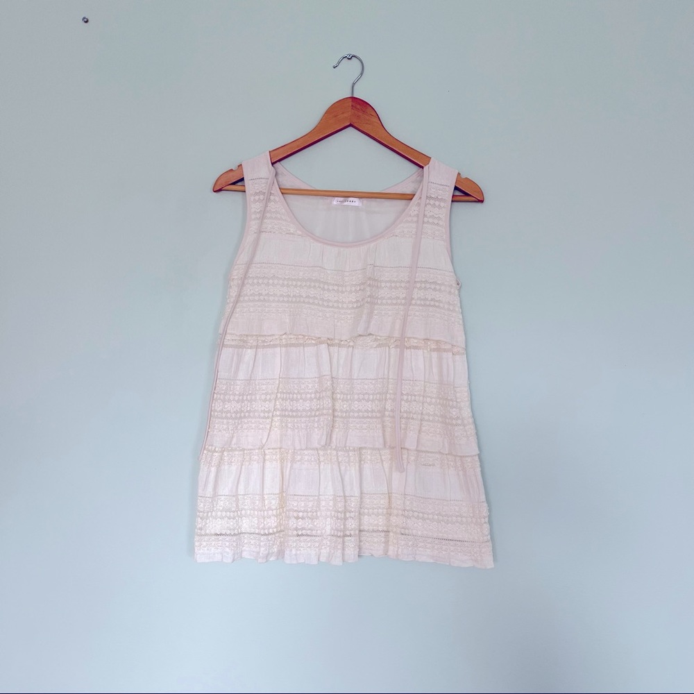 EUC Japanese Ivory Sleeveless Lace Blouse
